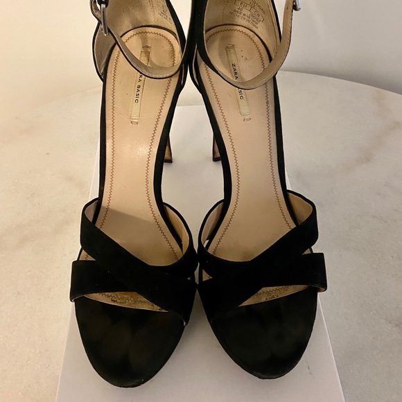 Zara Suede Platform Heeled Sandal - Picture 2 of 5